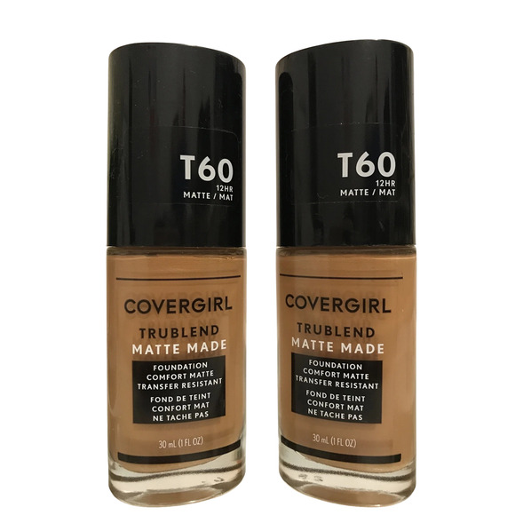 COVERGIRL Lot 2 TruBlend Matte Made Foundation T60 Warm Sun 1oz Each New - Picture 2 of 12